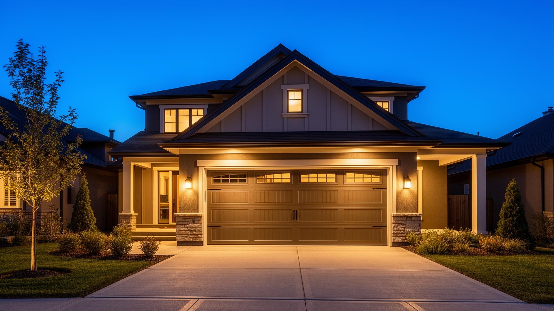 Premium carriage-style garage door on beautiful home